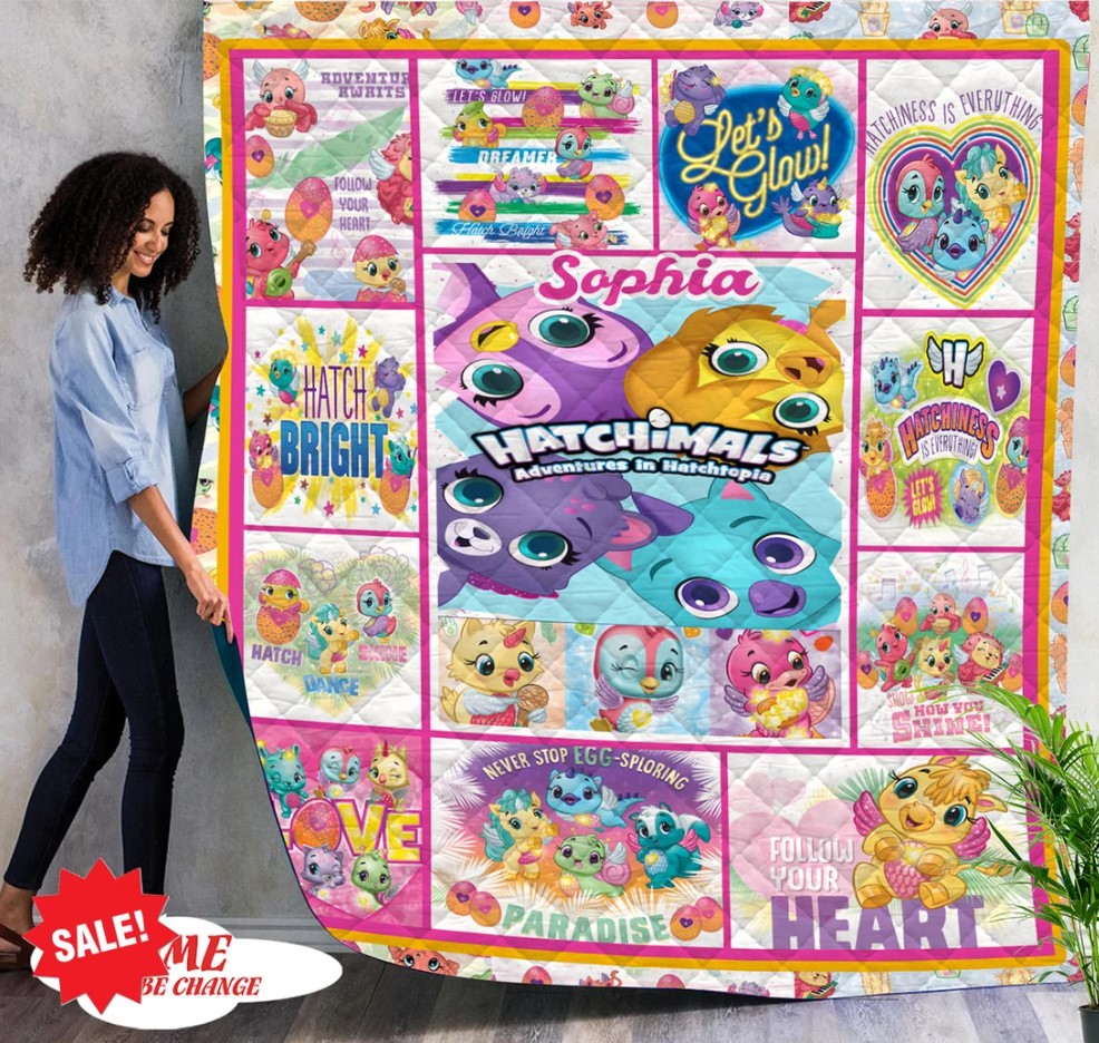 Personalized Hatchimal Quilt Blanket Hatchimal Birthday Party Hatchimals Fleece Blanket Custom Name Blanket